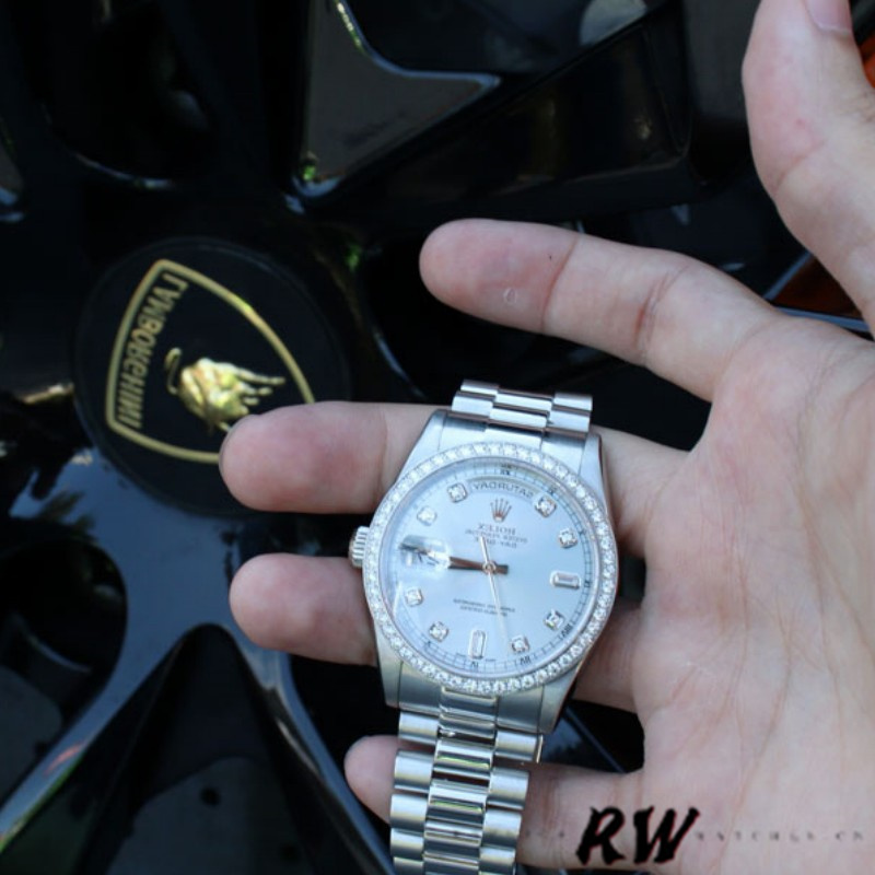 Rolex Day Date 118346 Ice Blue Dial 36mm Unisex Replica Watch