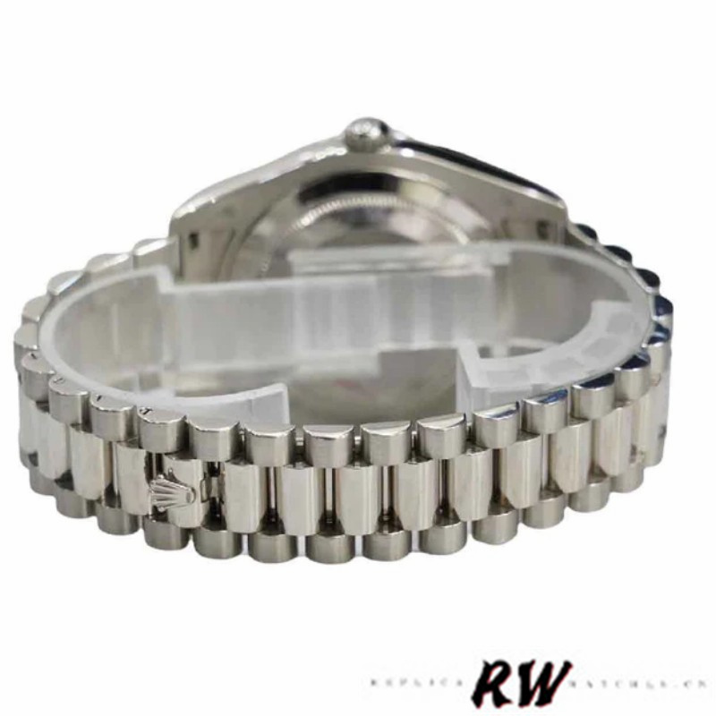 Rolex Day-Date 218239 Silver Roman Numerals Dial White Gold 41MM Mens Replica Watch