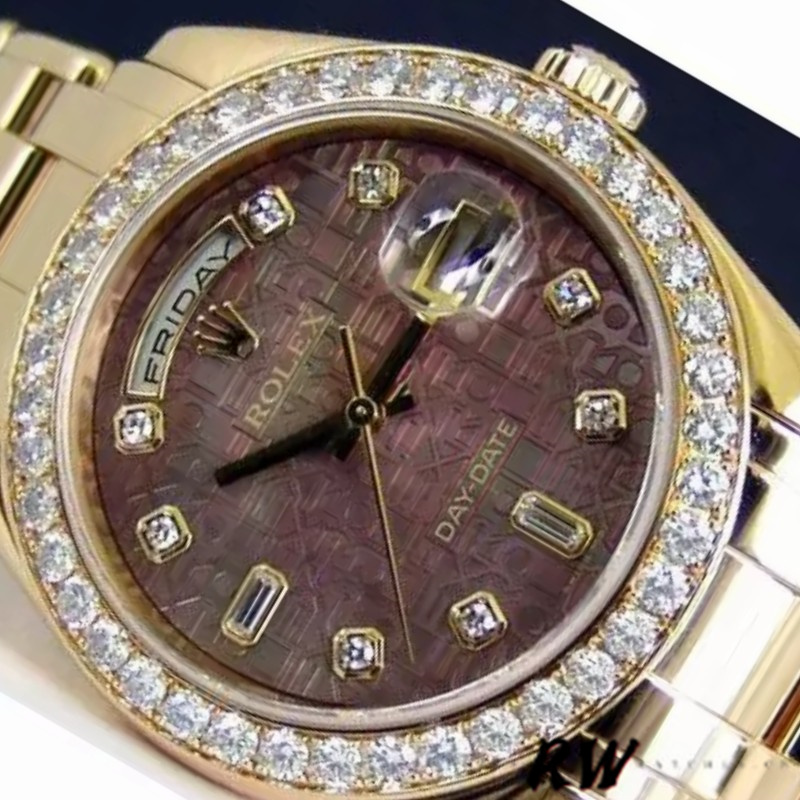 Rolex Day-Date 18948 Dark MOP Diamond Jubilee Dial 39MM Mens Replica Watch