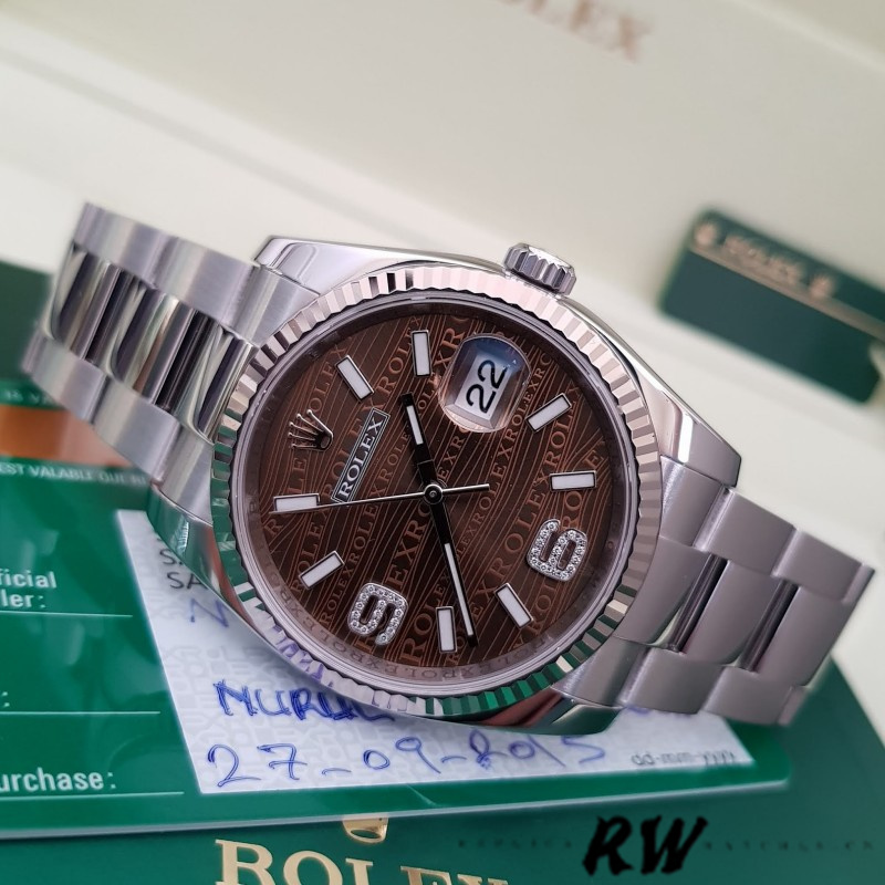 Rolex Datejust 116234 Waves Bronze Diamond Dial 36mm Unisex Replica Watch