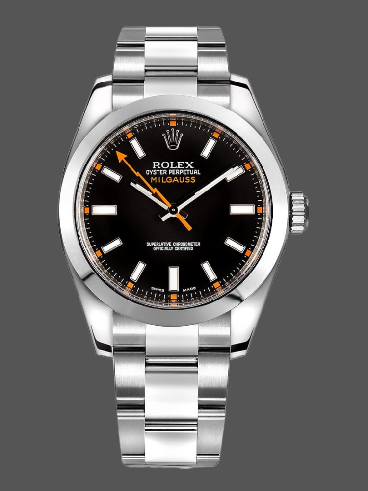 Rolex Milgauss 116400 Stainless Steel Black Dial 40mm Mens Replica Watch