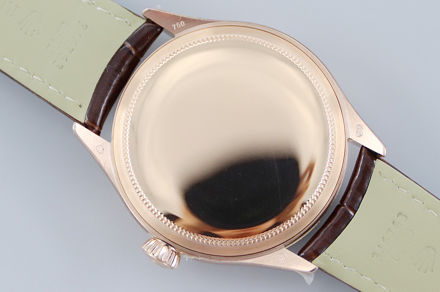 Rolex Cellini Date Rose Gold Silver Crocodile Leather Strap 50515 39mm Mens Replica Watch