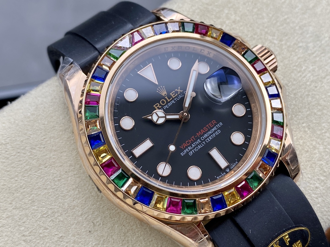 Rolex Yacht-Master 116695 Black Rubber Strap Black Dial 40MM Mens Replica Watch