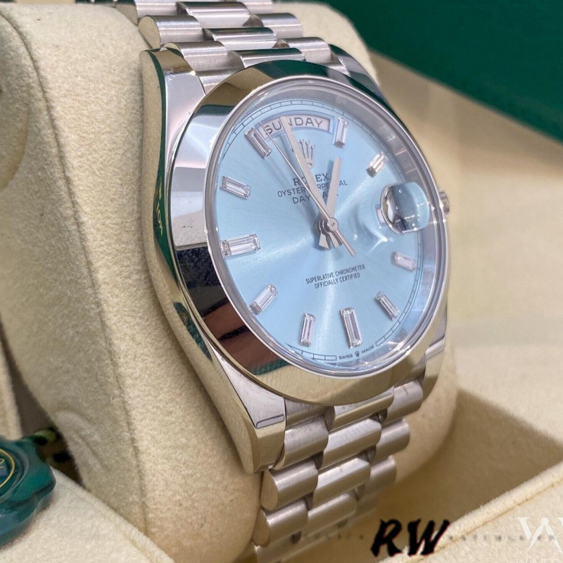 Rolex Day-Date 228206 Ice Blue Dial Platinum 40MM Mens Replica Watch