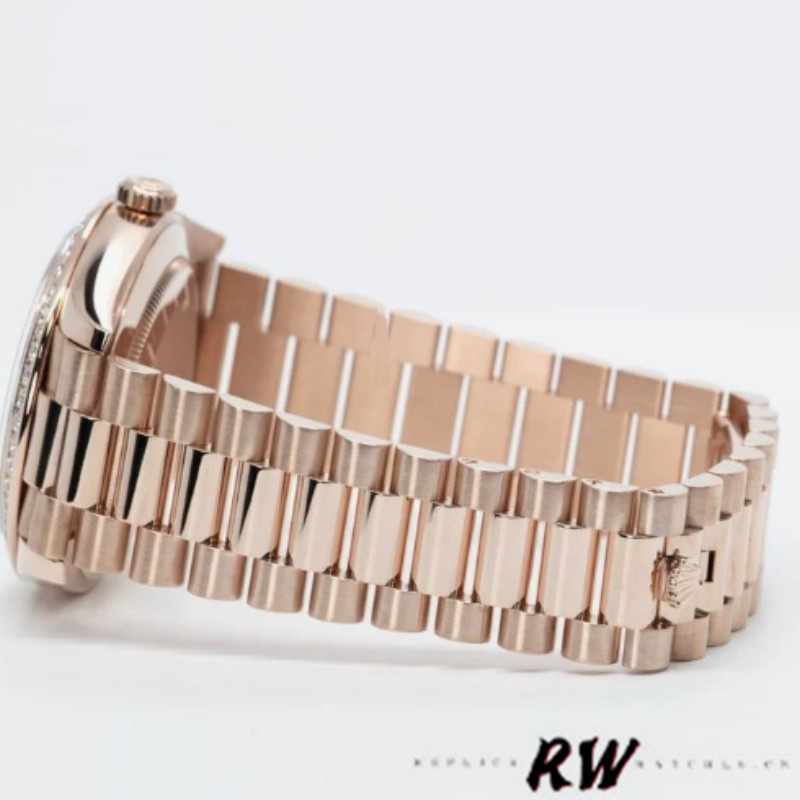 Rolex Day-Date 228345RBR Chocolate Brown Diamond Dial Diamond Bezel 40mm Mens Replica Watch