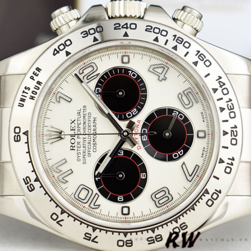 Rolex Daytona 116519 White Dial Black Eyes 40mm Mens Replica Watch