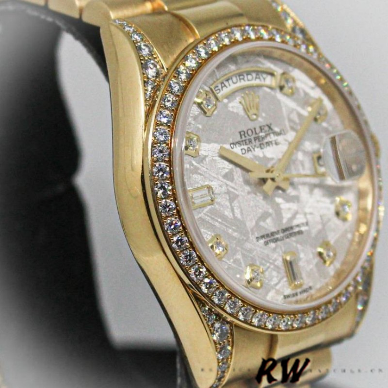 Rolex Day-Date 118388 Diamond Bezel Meteorite Dial 36MM Unisex Replica Watch