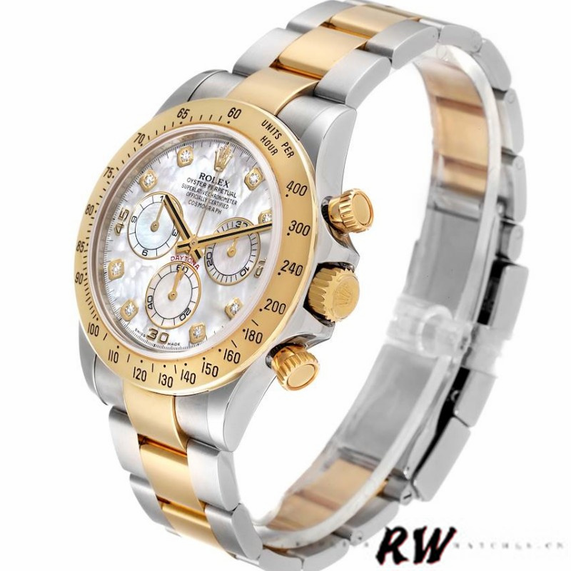 Rolex Cosmograph Daytona 116523 Diamond Mother of Pearl Dial 40mm Mens Replica Watch
