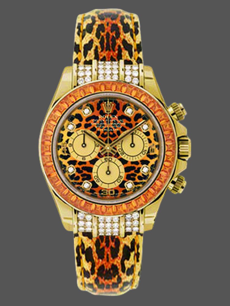 Rolex Daytona 116598 Leopard Orange Diamond Dial 40MM Mens Replica Watch