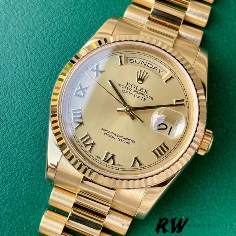 Rolex Day-Date 118238 Champagne Dial 36mm Unisex Replica Watch