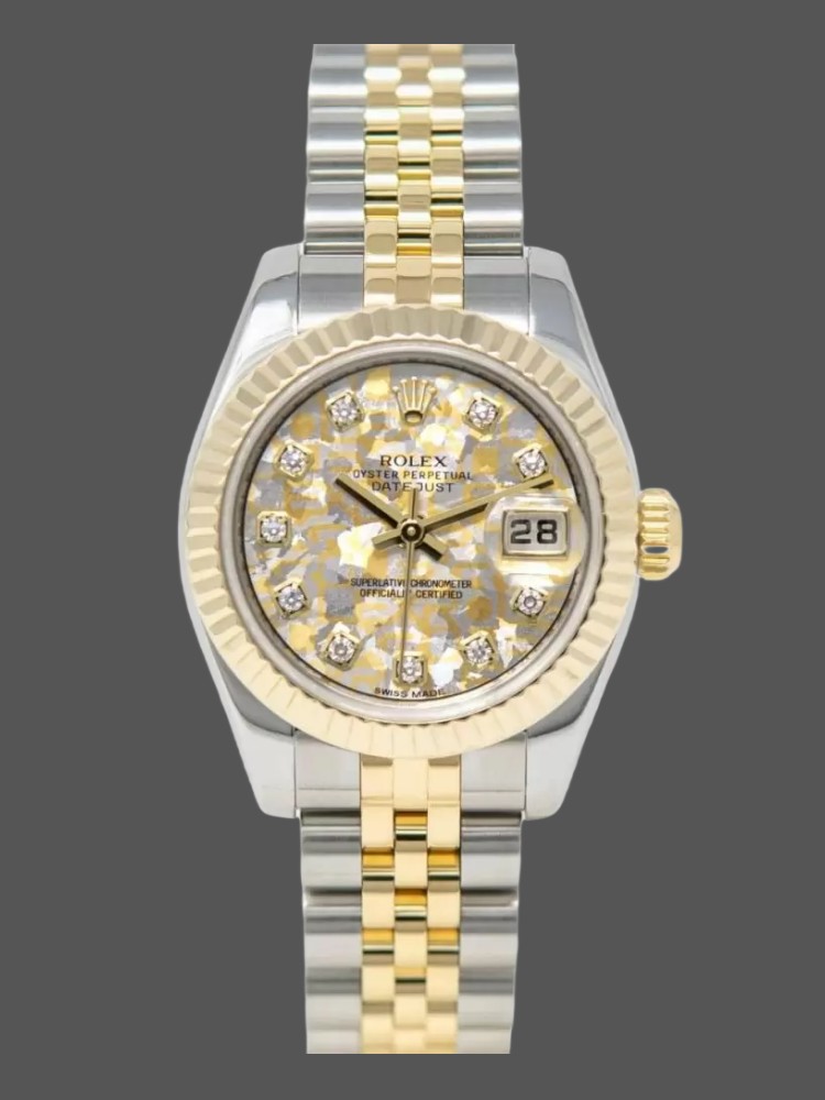 Rolex Datejust 179173 Jubilee Crystal Grey and Champagne Dial 26MM Lady Replica Watch