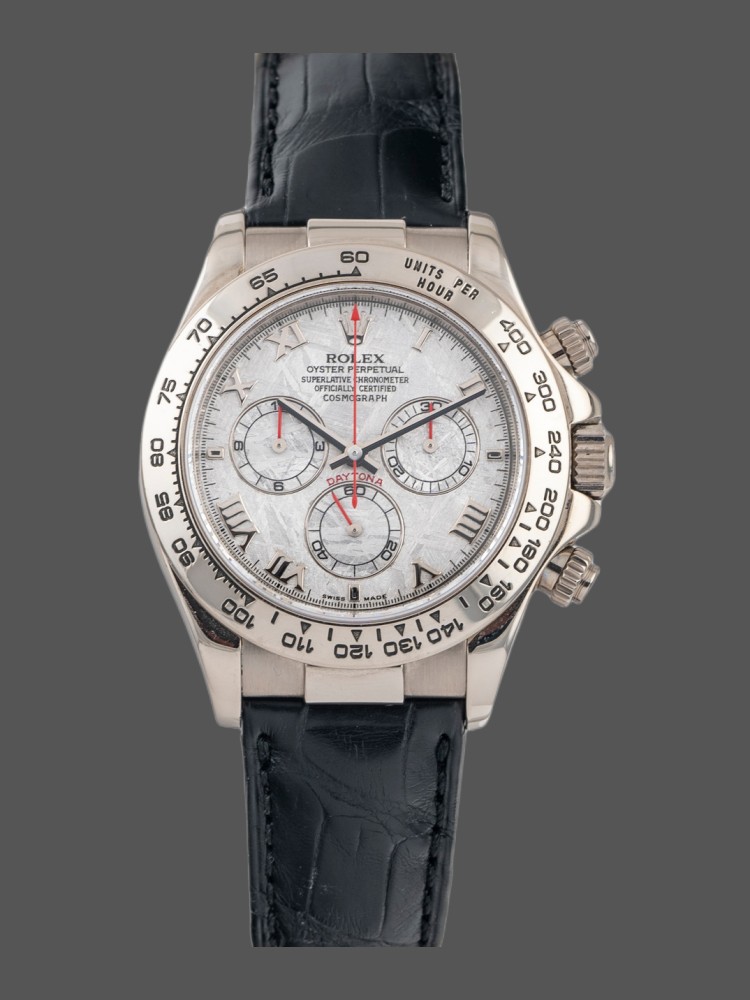 Rolex Daytona 116519 Meteorite Dial Leather strap 40mm Mens Replica Watch
