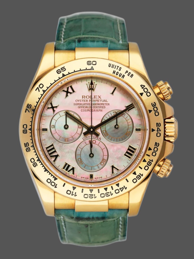Rolex Daytona 116518 Blue leather strap MOP Dial 40mm Mens Replica Watch