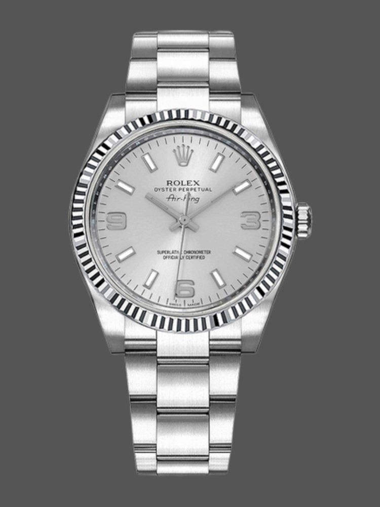 Rolex Oyster Perpetual Air-King 114234 Silver Dial 34mm Unisex Replica Watch