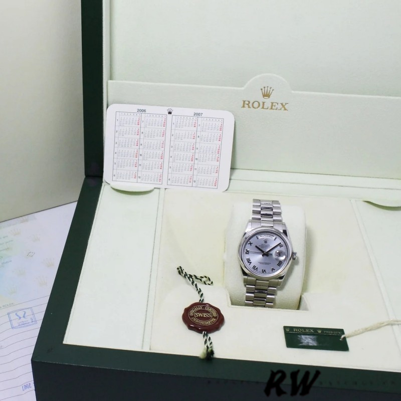 Rolex Day Date 118206 Platinum Ice Blue dial 36mm Unisex Replica Watch