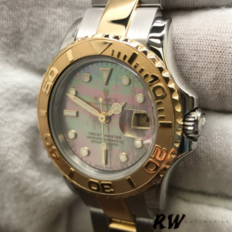 Rolex Yacht-Master 169623 Steel Yellow Gold Black MOP Dial 29MM Lady Replica Watch