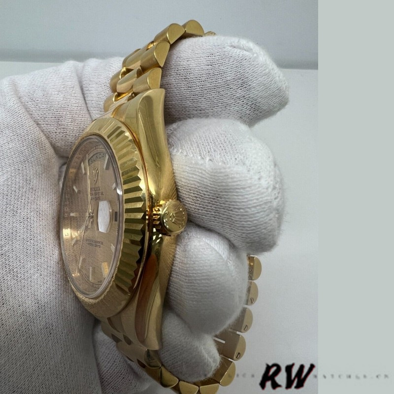 Rolex Day-Date 218238 Champagne Index Dial Yellow Gold 41MM Mens Replica Watch