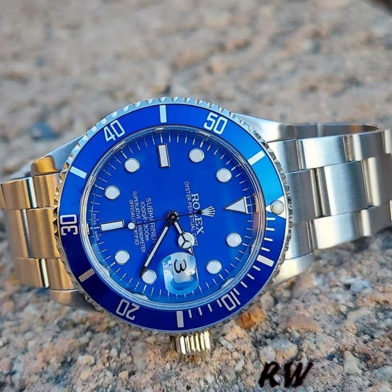 Rolex Submariner 16610 Stainless Steel Blue Bezel Blue Dial 40mm Mens Replica Watch