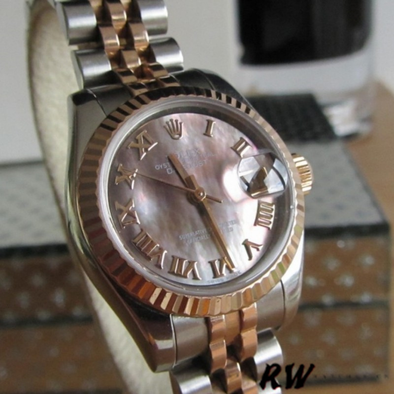 Rolex Datejust 179171 Black Mother of Pearl Dial Fluted Bezel 26MM Lady Replica Watch