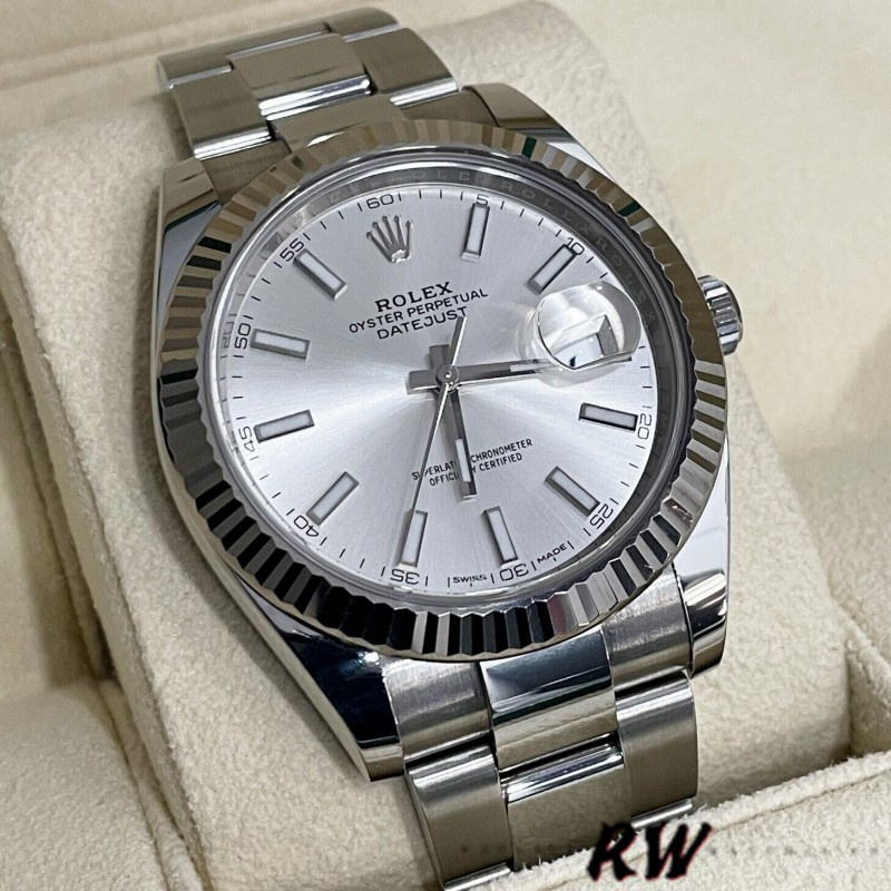 Rolex Datejust 126334 0003 Fluted Bezel Silver Dial 41MM Mens Replica Watch