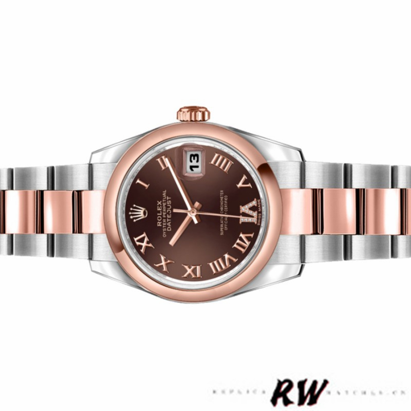 Rolex Datejust 179161 Stainless Steel and Everose Gold Chocolate Brown Dial 26MM Lady Replica Watch