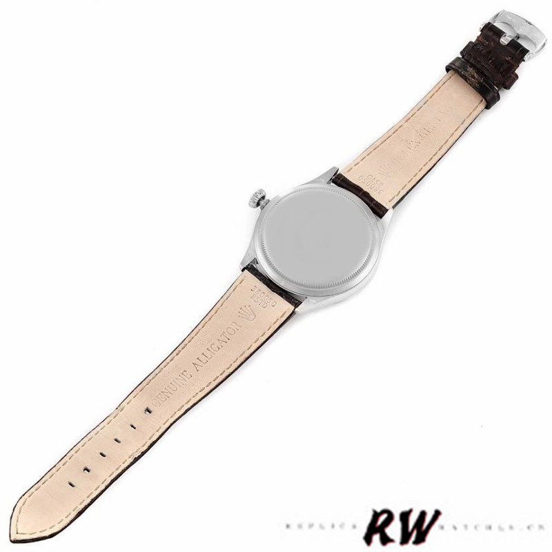 Rolex Cellini Time 50509 Brown Leather Strap Black Dial 39mm Mens Replica Watch