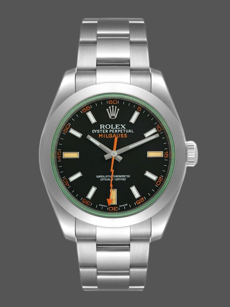 Rolex Milgauss 116400GV Stainless Steel Black Dial 40MM Mens Replica Watch