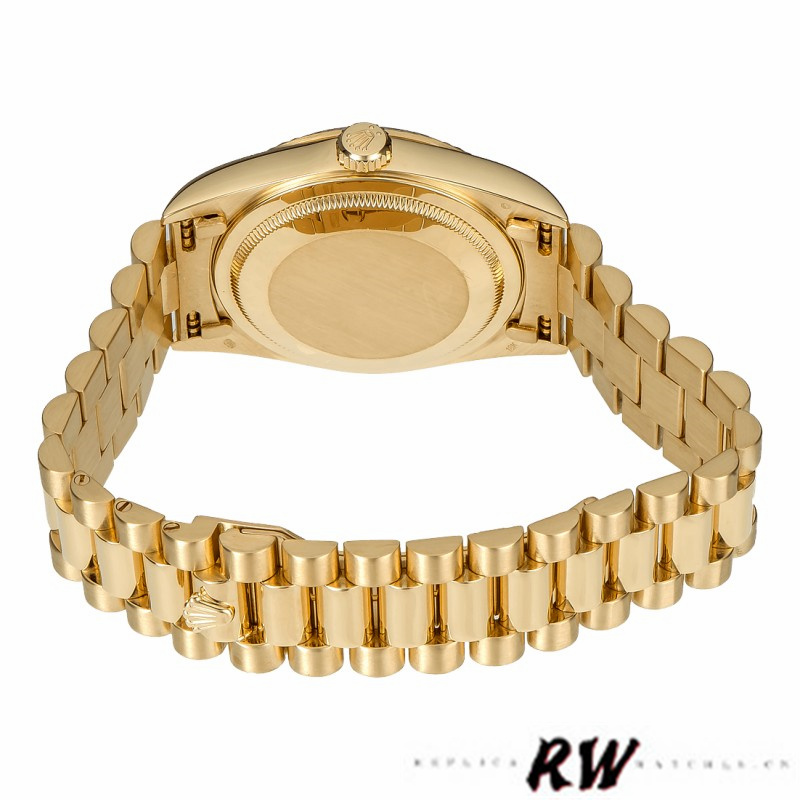Rolex Day-Date 118338 Yellow gold White Roman Dial 36mm Unisex Replica Watch