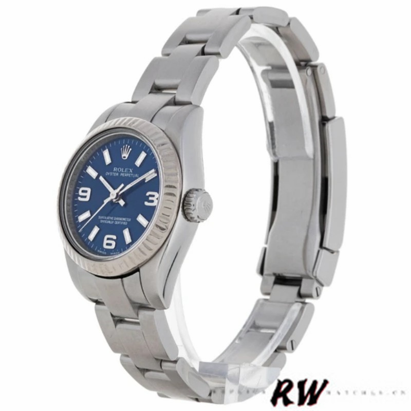 Rolex Oyster Perpetual 176234 Fluted Bezel Blue Dial 26MM Lady Replica Watch