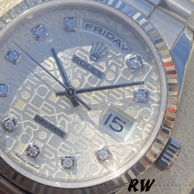Rolex Day-Date 118239 Jubilee Silver Dial 36mm Unisex Replica Watch