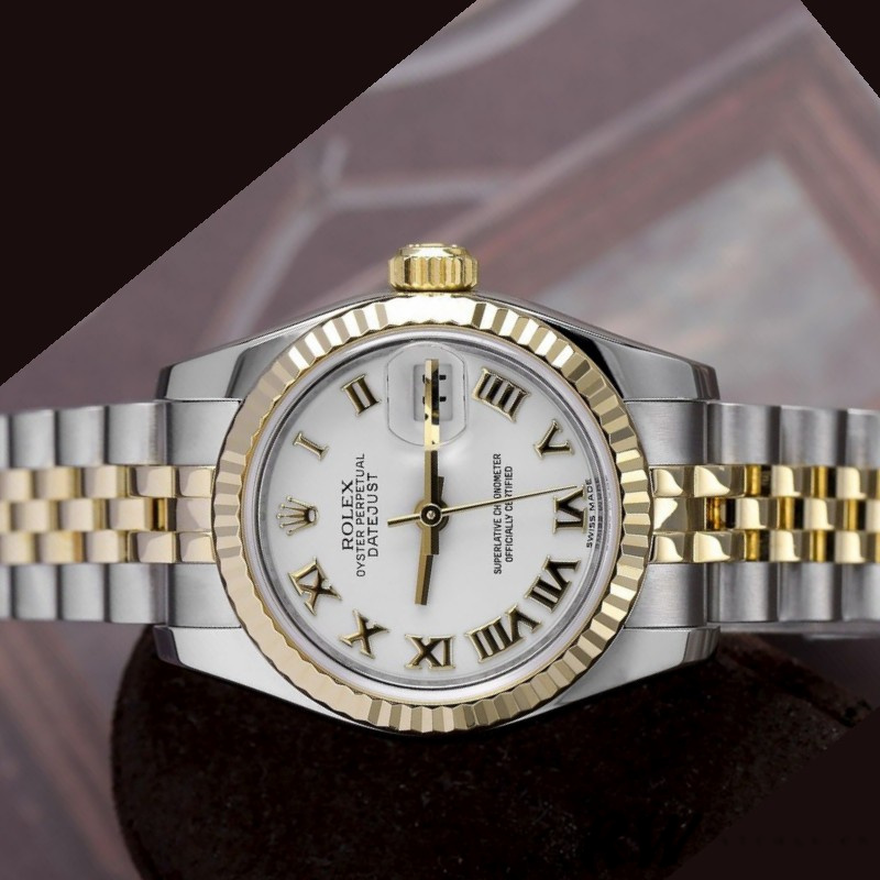 Rolex Datejust 179173 White Roman Numeral Dial 26MM Lady Replica Watch