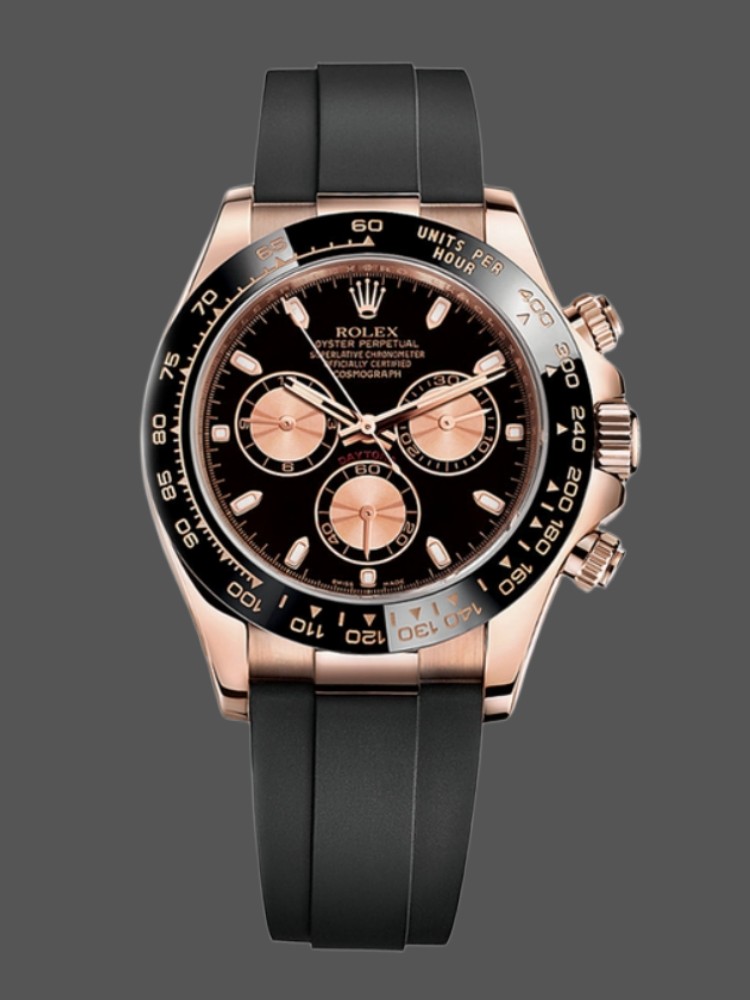 Rolex Cosmograph Daytona 116515LN Rose Gold Black Dial 40mm Mens Replica Watch