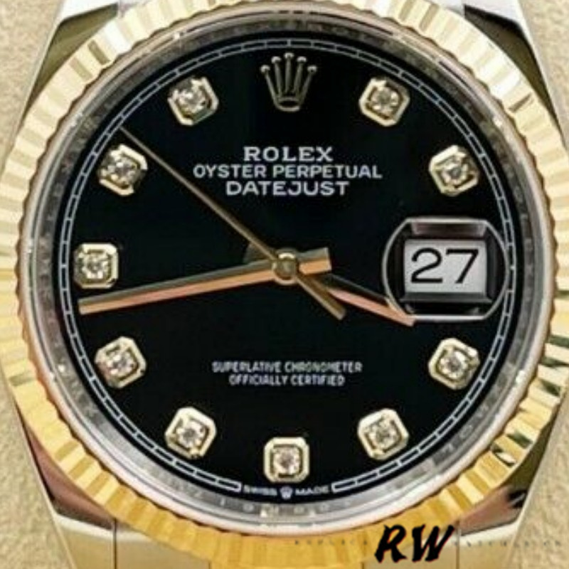 Rolex Datejust 126233 Black Diamond Dial Fluted Bezel 36MM Unisex Replica Watch