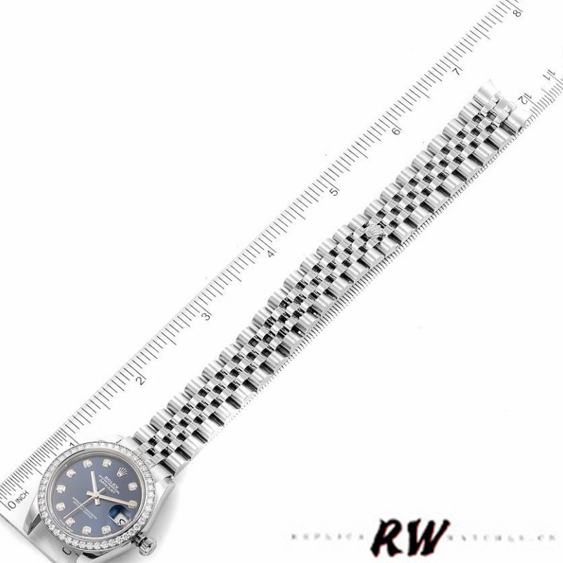 Rolex Datejust 178384 Blue Dial Diamond Bezel 31MM Lady Replica Watch