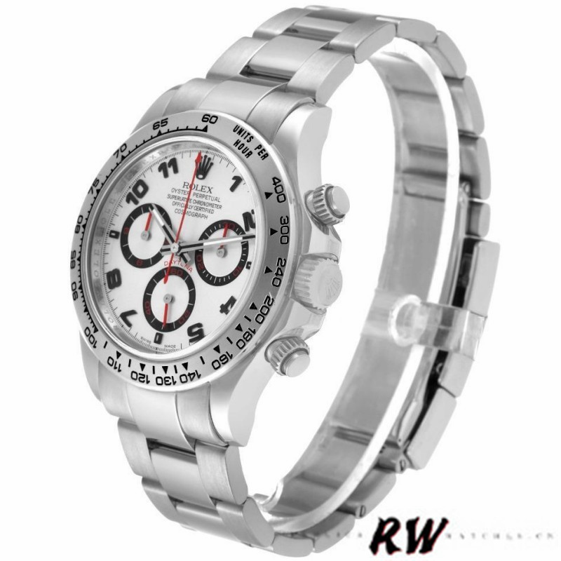 Rolex Cosmograph Daytona 116509 Silver Arabic Dial White Gold 40MM Mens Replica Watch