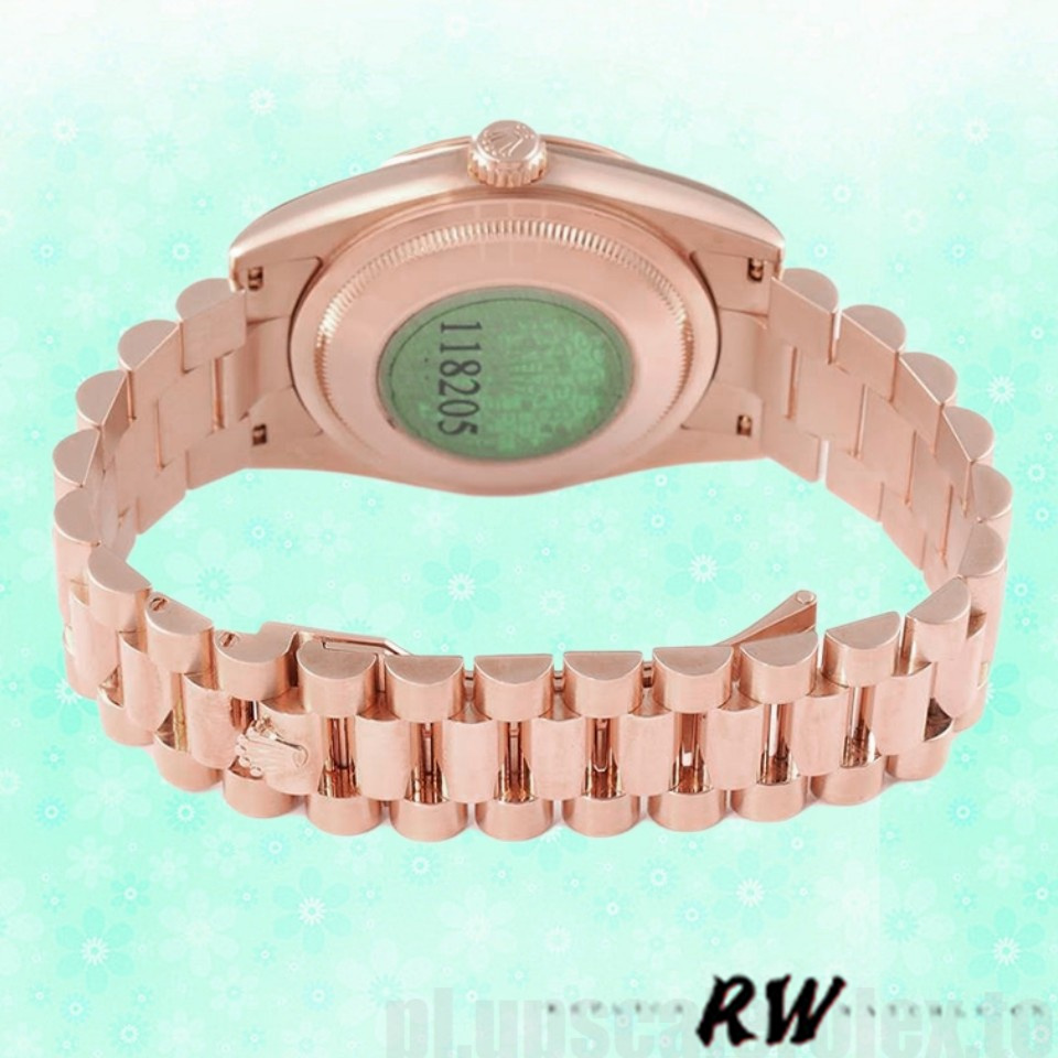 Rolex Day-Date 118205 Rose Gold Rhodium Grey Dial 36mm Unisex Replica Watch