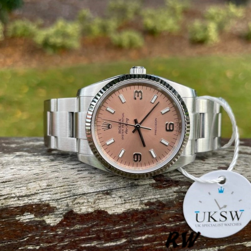 Rolex Oyster Perpetual Air-King 114234 Pink Dial 34mm Unisex Replica Watch