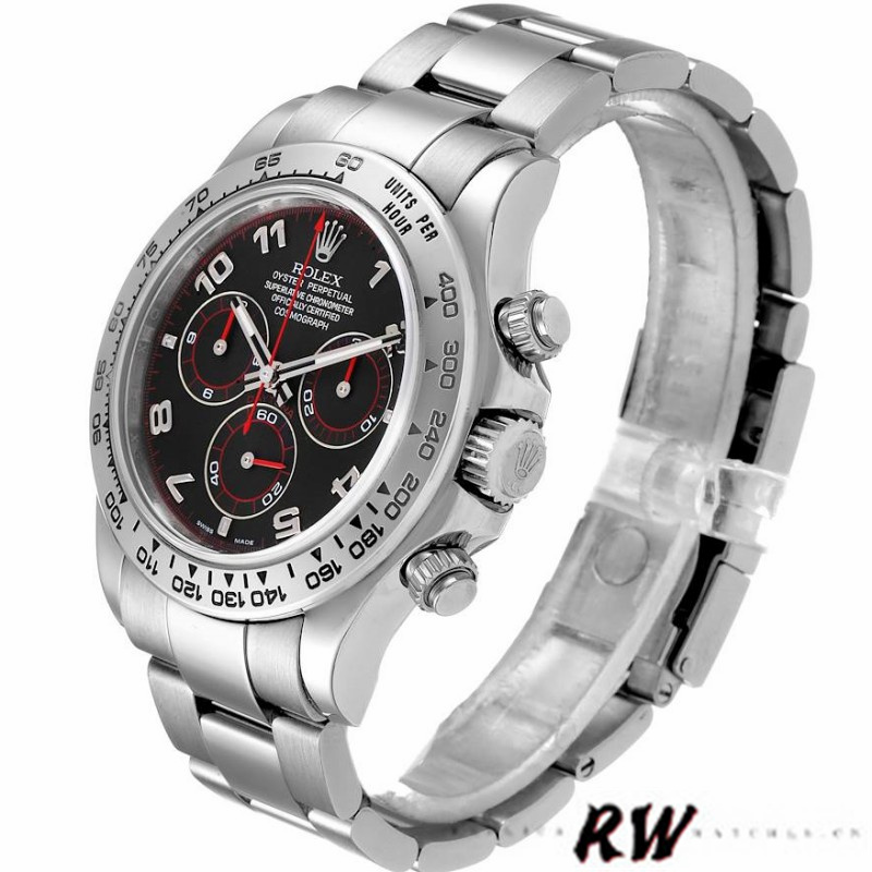 Rolex Cosmograph Daytona 116509 Black Arabic Dial White Gold 40MM Mens Replica Watch