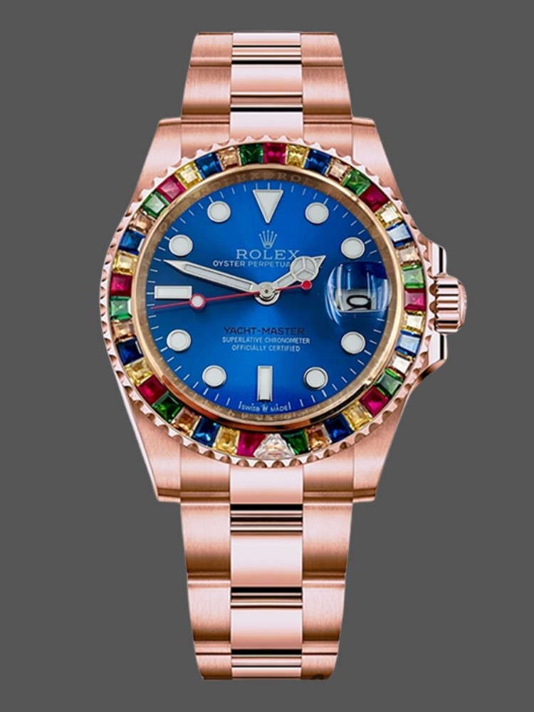 Rolex Yacht-Master 116695 Everose Gold Blue Dial 40MM Mens Replica Watch