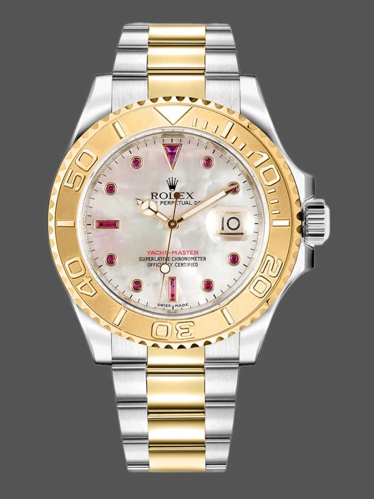 Rolex Yachtmaster 16623 Steel Yellow Gold White MOP Dial 40MM Mens Replica Watch