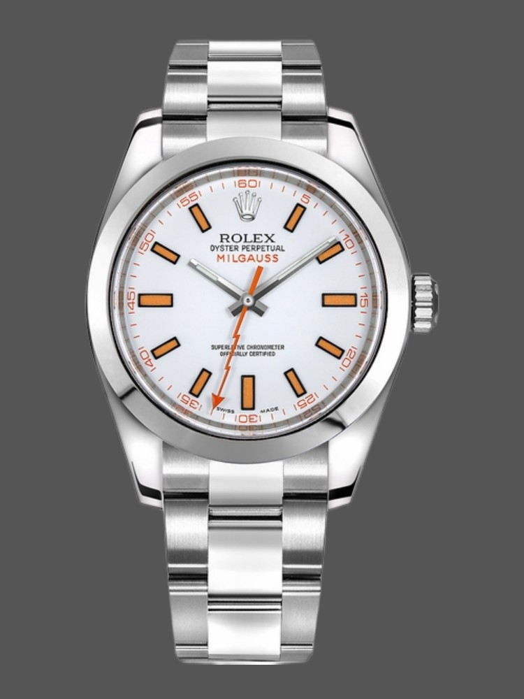 Rolex Milgauss 116400 Automatic White Dial 40mm Mens Replica Watch
