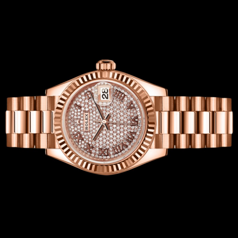 Rolex Datejust 279175 Diamond Paved Dial Fluted Bezel 28mm Lady Replica Watch