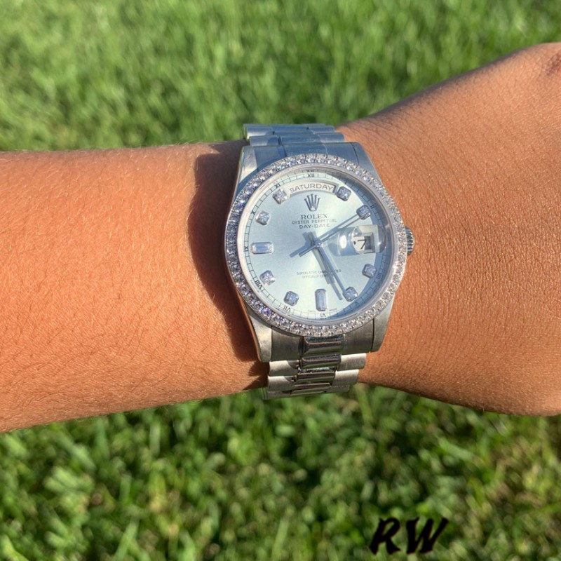 Rolex Day Date 118346 Ice Blue Dial 36mm Unisex Replica Watch