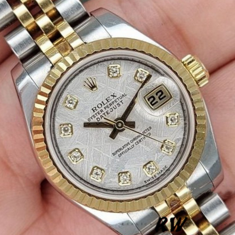 Rolex Datejust 179173 Meteorite Grey Diamond Dial Fluted Bezel 26MM Lady Replica Watch