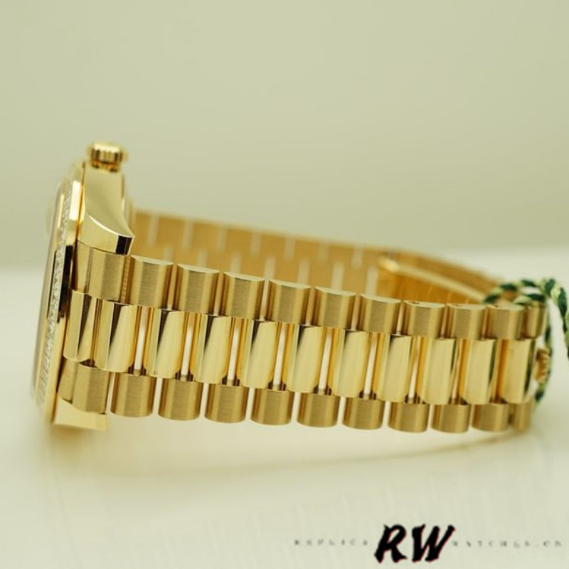 Rolex Day-Date 228398TBR Champagne Diamond Dial Diamond Bezel 40mm Mens Replica Watch