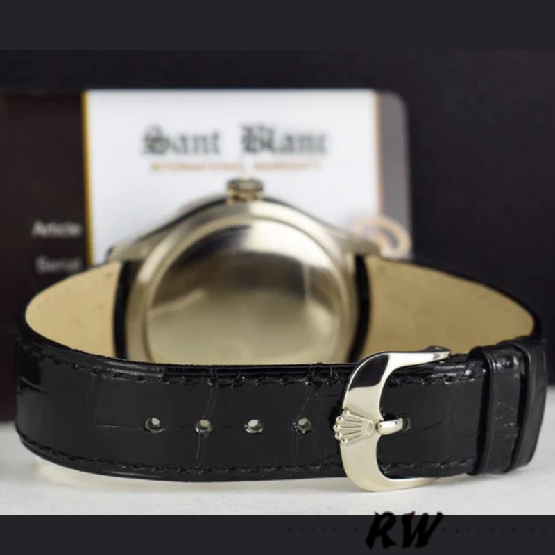 Rolex Cellini Dual Time 50529 Black Guilloche Dial 39mm Mens Replica Watch