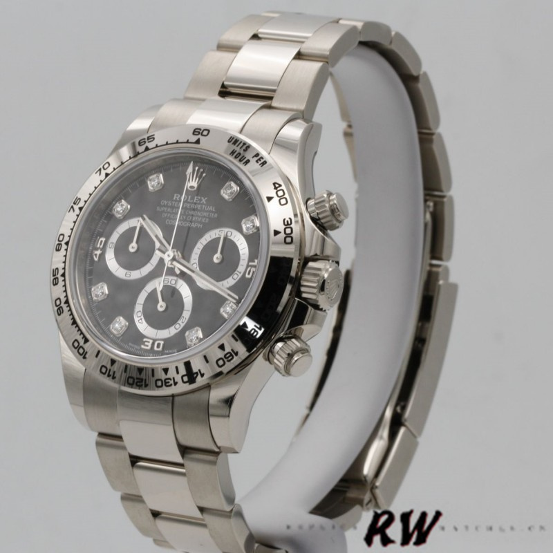 Rolex Cosmograph Daytona 116509 Black Dial White Gold 40MM Mens Replica Watch