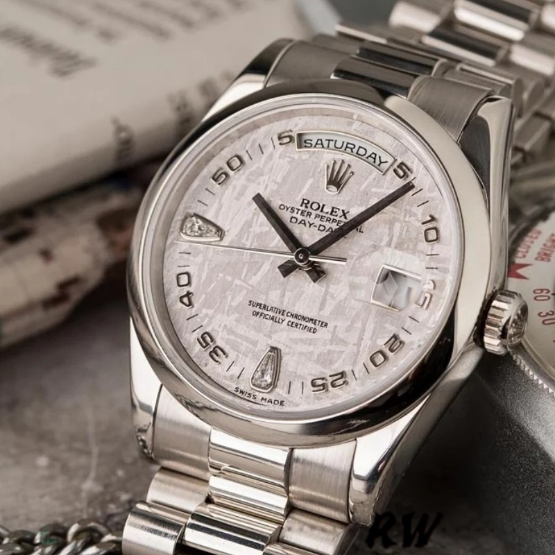 Rolex Day Date 118206 Meteorite Grey Dial 36mm Unisex Replica Watch