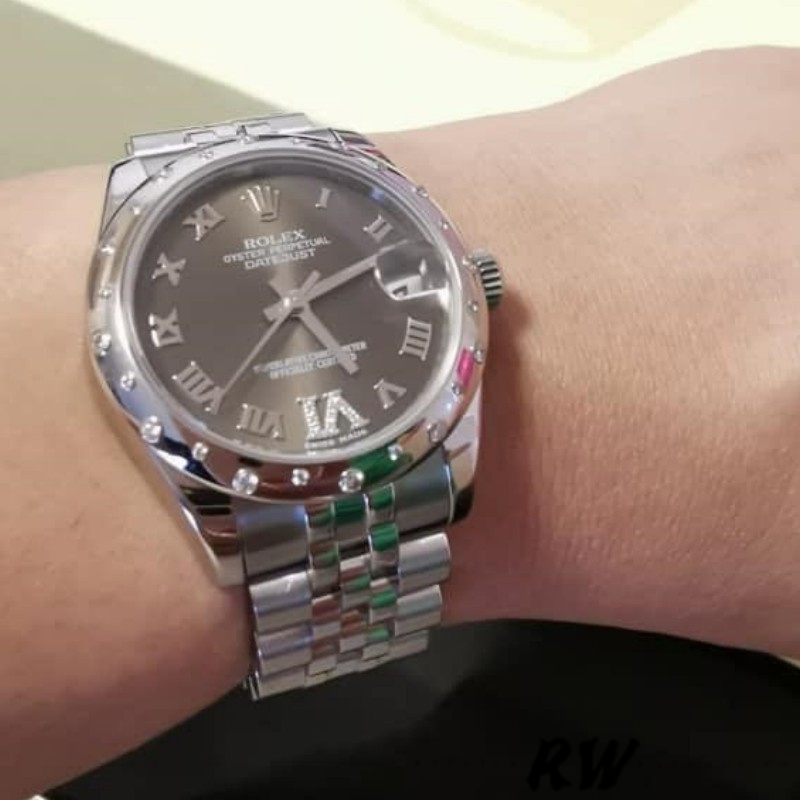 Rolex Datejust 178344 Bronze Dial VI Diamonds 31MM Lady Replica Watch