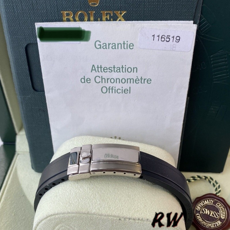 Rolex Daytona 116519 Black Dial Black Rubber strap 40mm Mens Replica Watch